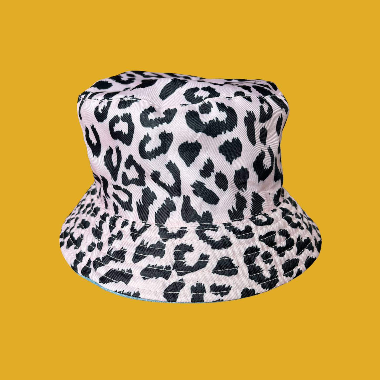 Bucket hat - Reversible pink leopard and denim size M