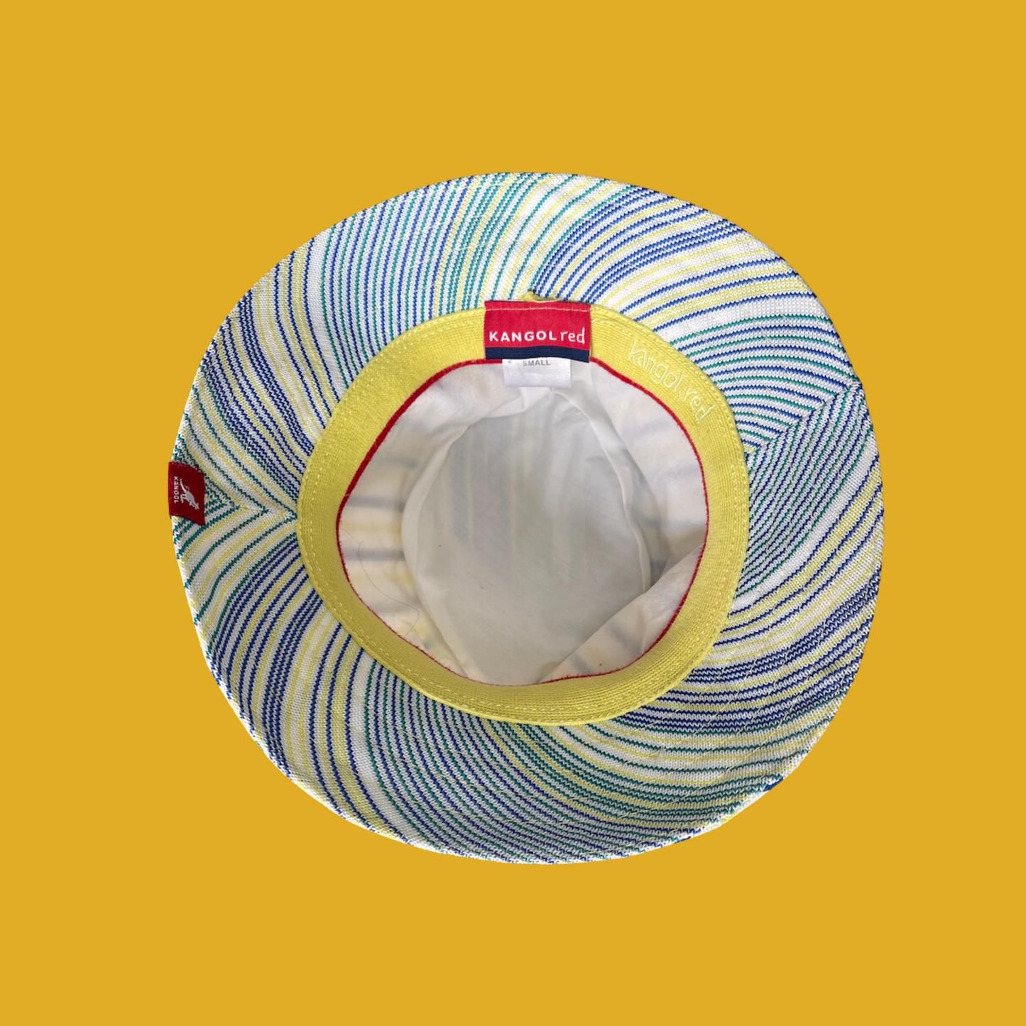 Bob - Rayé jaune, turquoise et bleu taille S