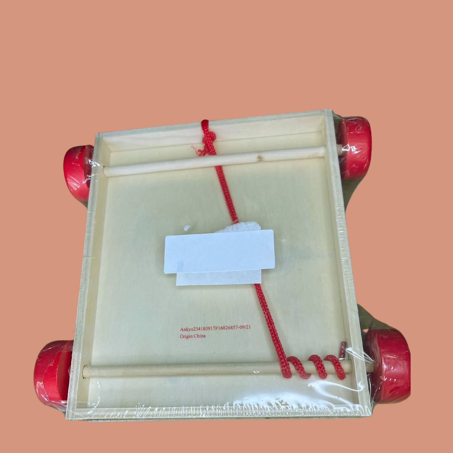 93. Kid / Baby wooden blocks - Alphabet letters in a cart with red wheels