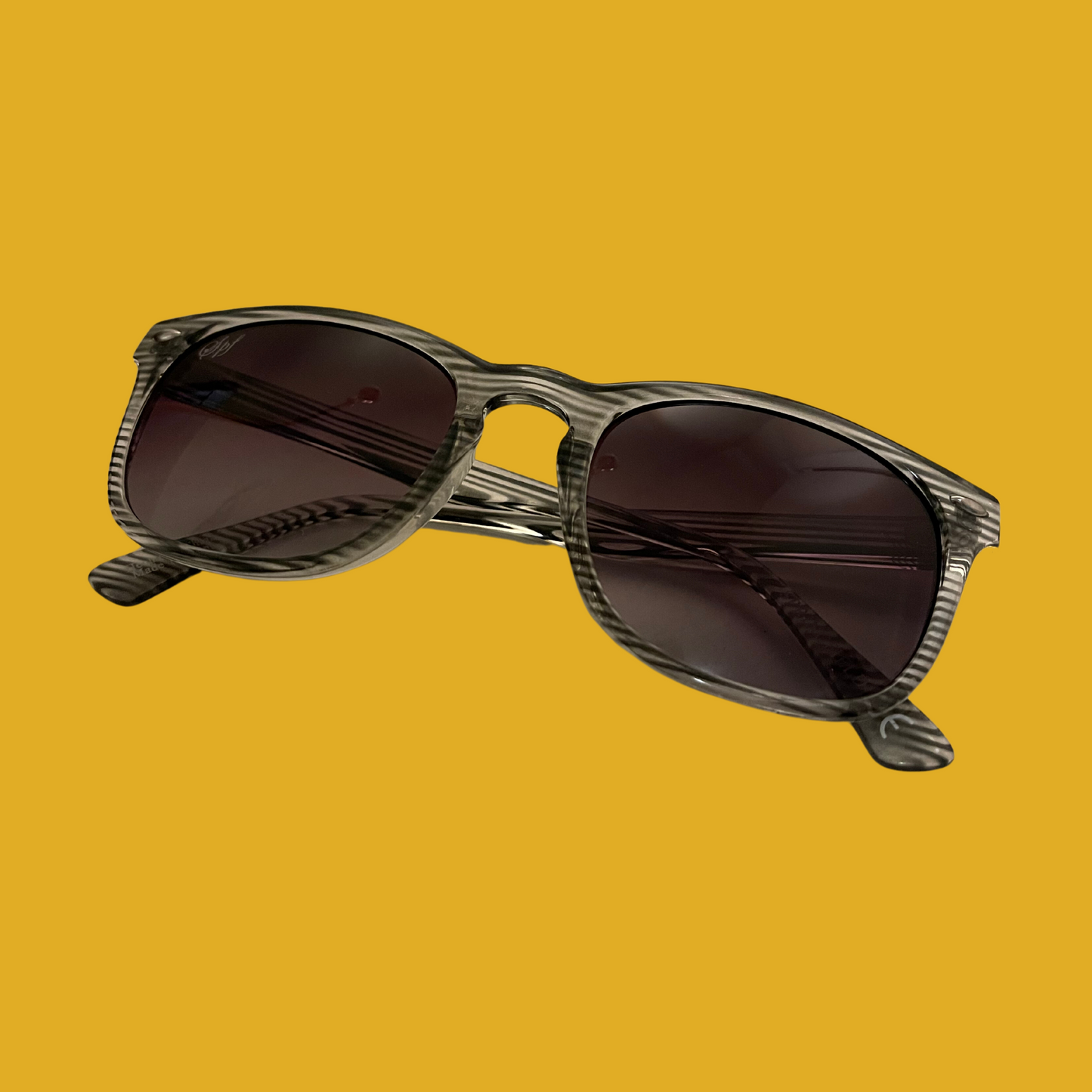 Lunettes de soleil - Rayées, gris et transparent