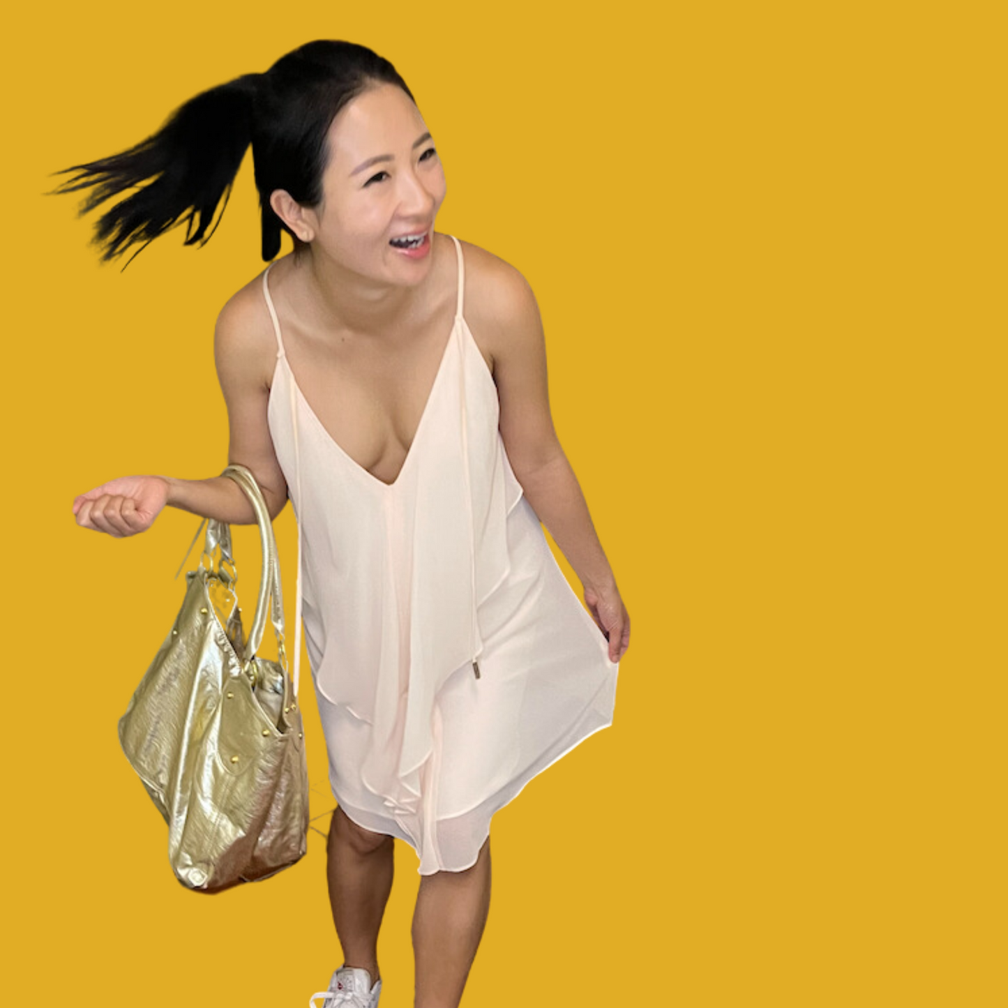 Porte-monnaie - Cuir vegan façon cabas doré
