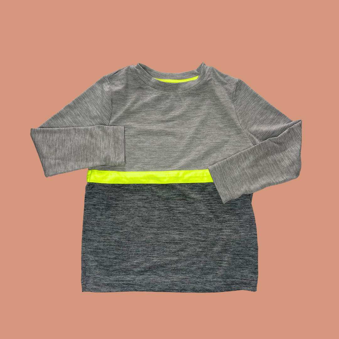 Top enfant - Top gris et jaune fluo taille 3 ans