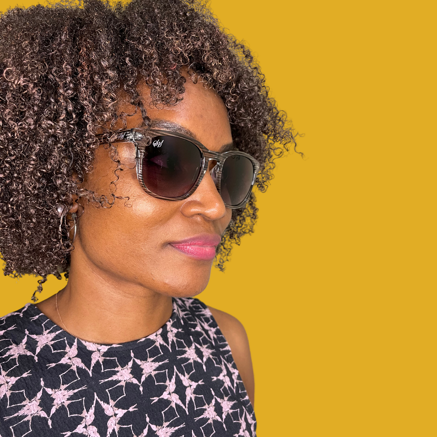 Lunettes de soleil - Rayées, gris et transparent