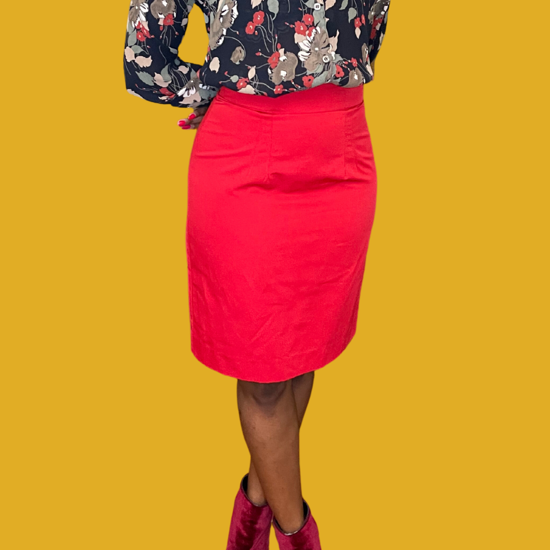 Skirt - Red crayon cut size XS (size 1-2)