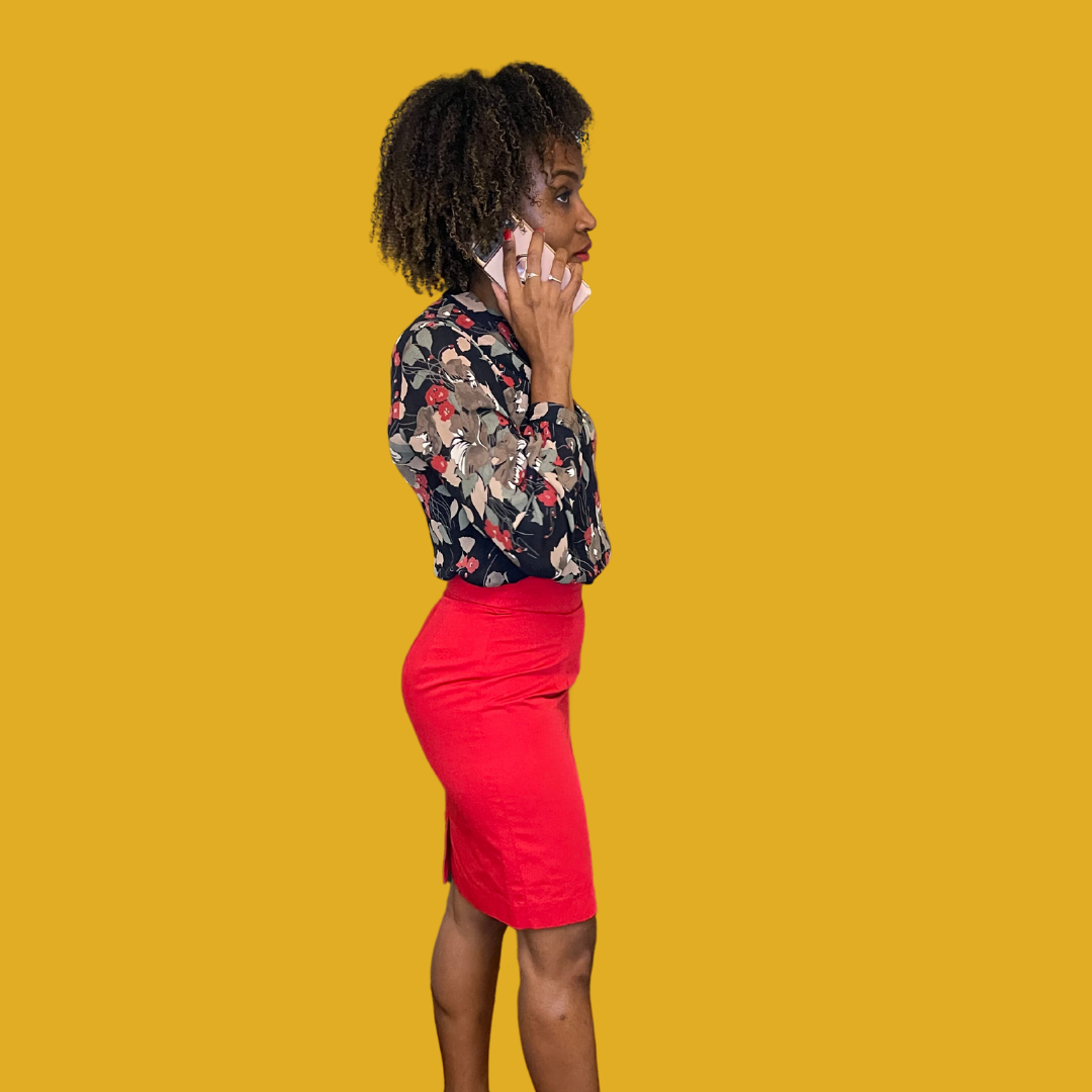 Skirt - Red crayon cut size XS (size 1-2)