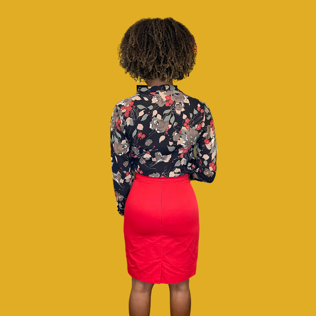 Skirt - Red crayon cut size XS (size 1-2)