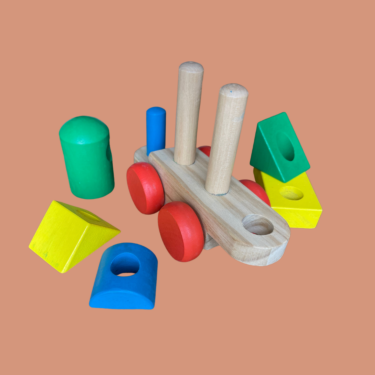 Kid / Baby wooden truck - Blocks for construction (set of 6 pieces)