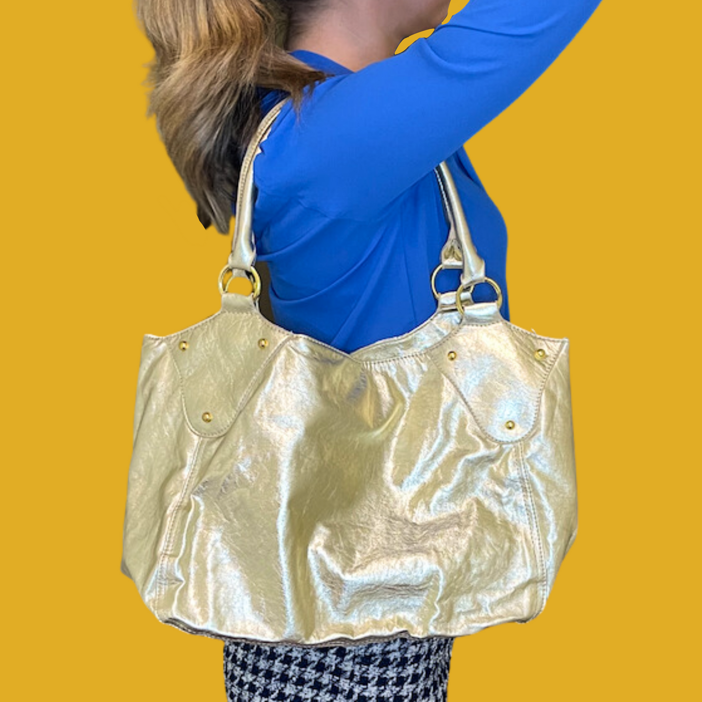 Porte-monnaie - Cuir vegan façon cabas doré