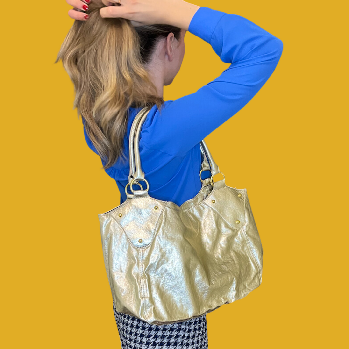 Porte-monnaie - Cuir vegan façon cabas doré