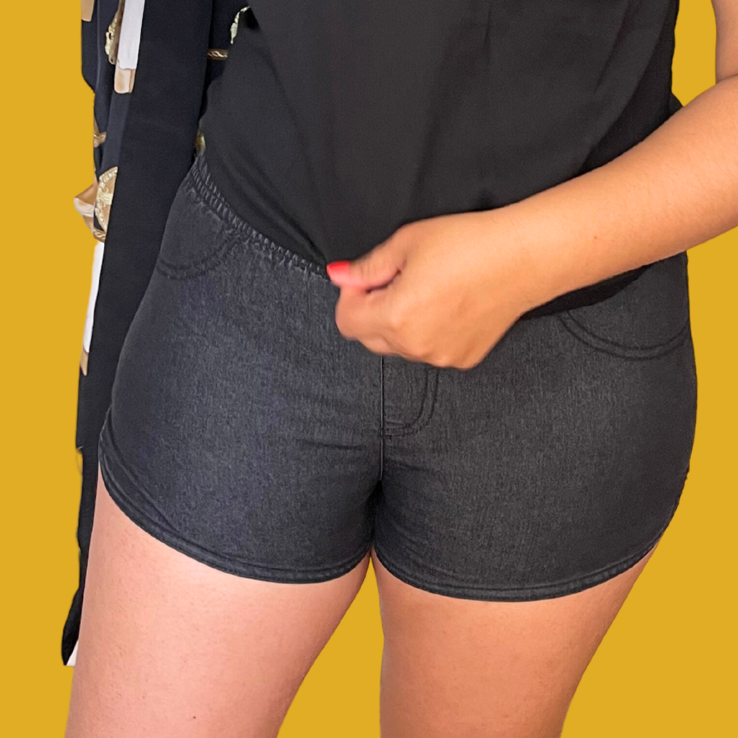 Short - Gris foncé effet denim taille L (40)