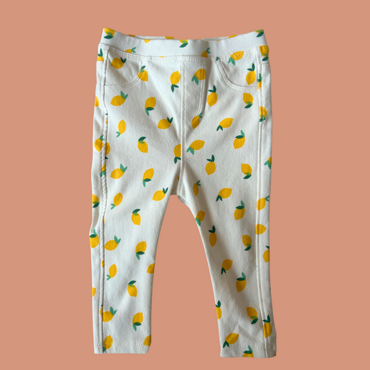 z. Baby leggings - Lemon print 9-12 month