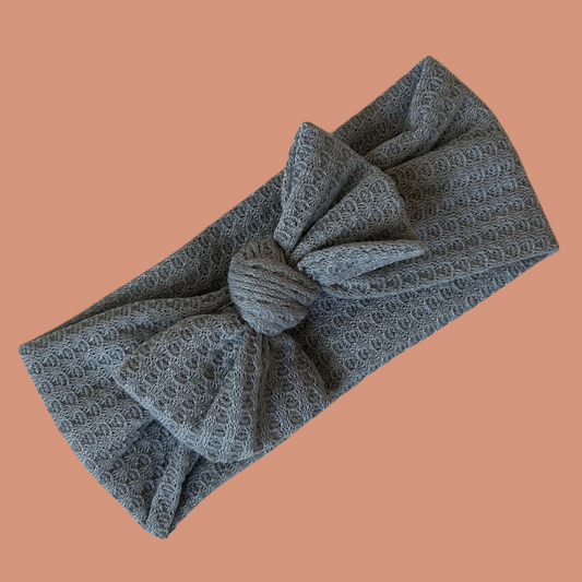 z. Baby headband - Grey with a bow 3-9 month