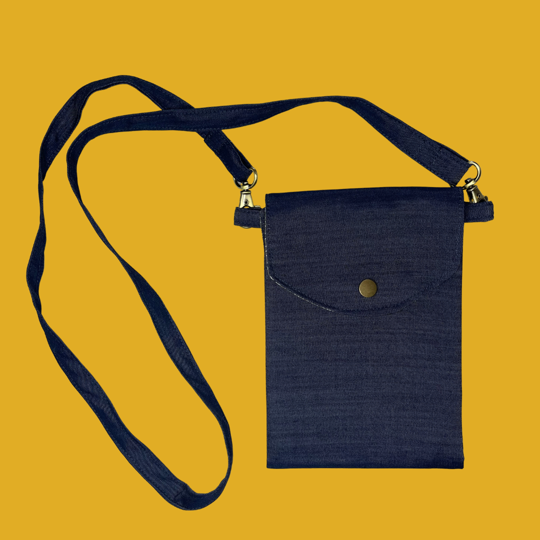 2. Crossbody bag - Lined denim with 3 inside compartments