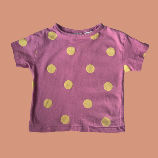 z. Baby t-shirt - Purple pink and yellow polkadot 6-9 month