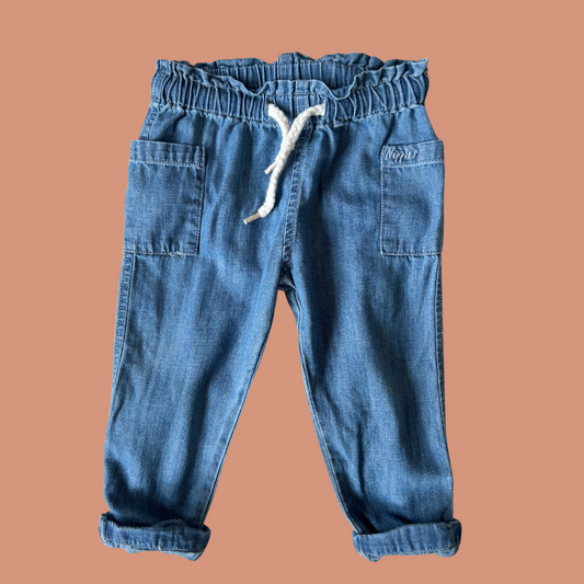 z. Baby pants - Chambray blue 6-9 month