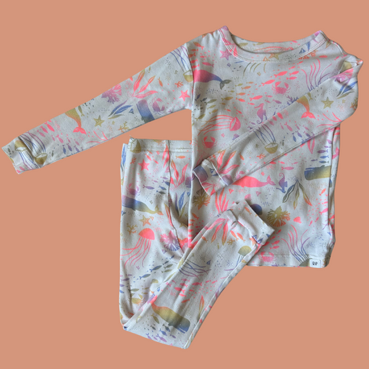 Enfant pyjama - Poisson fluo manches longues et pantalon taille 5 ans