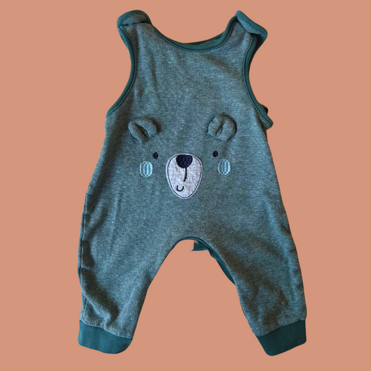 z. Baby overalls - Green bear sleeveless size 3-6 month