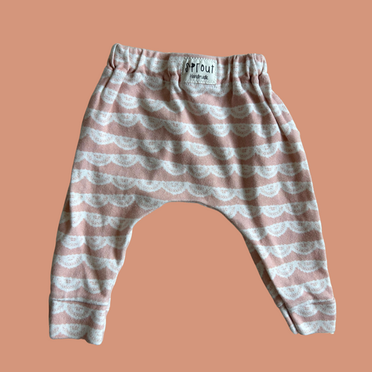 Pantalon bébé - Style sarouel corail clair et écru 0-3 mois