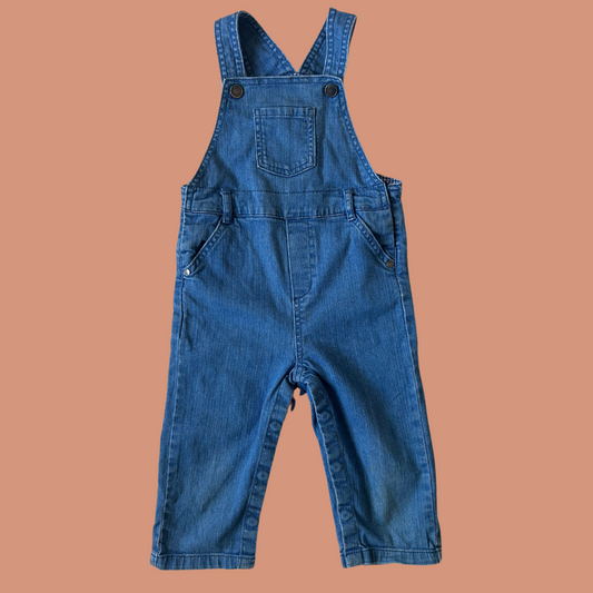 z. Baby overalls - Denim with gingham lining size 18-24 month