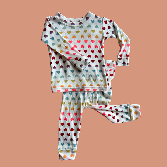 z. Baby pajama set - Multicoloured hearts 6-12 month (2 pieces)